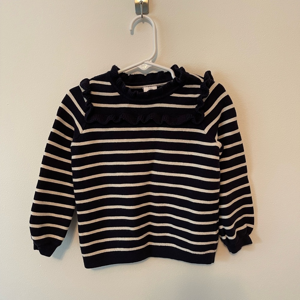 Gap girls navy/cream striped sweater size 4T